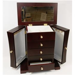SOLID WOOD JEWELRY BOX WITH OPENING SIDES