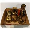 Image 1 : VINTAGE BRASS BELLS, OIL CANS, CANDLE HOLDER ETC.