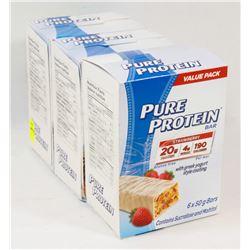 3 BOXES OF ASSORTED PURE PROTEIN BARS