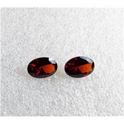 8)  LOT OF 2 MATCHED OVAL GARNET