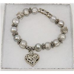 #3-FRESH WATER PEARL BRACELET WITH HEART SHAPE