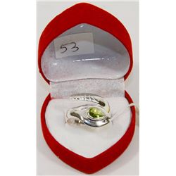 #53-GREEN CZ RING SIZE  FREE SIZE
