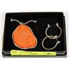 Image 1 : ORANGE CITRINE STONE PENDANT WITH STERLING SILVER