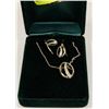 Image 1 : SILVER PENDANT AND EARRING SET.