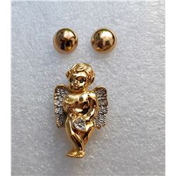 4) GOLD TONE CRYSTAL EMBELLISHED