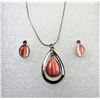 Image 1 : 17)  ROSE PINK CAT'S EYE PENDANT