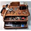 Image 1 : 8)  WOODEN MEN'S VALET & CONTENTS