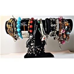 2)  LOT OF 24 ASSORTED BRACELETS
