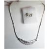 Image 1 : 18)  VINTAGE SILVER TONE & CLEAR RHINESTONE