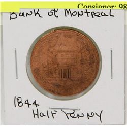 1844 BANK OF MONTREAL HALF PENNY