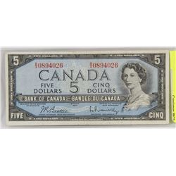 1954 CANADA $5 BILL