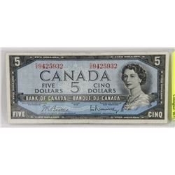 1954 CANADA $5 BILL