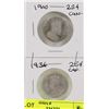 Image 1 : 1910 & 1936 CANADIAN 25 CENT COINS