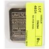 Image 1 : TROY OZ SILVER BAR.