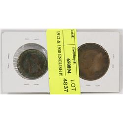 1912 & 1938 ENGLISH PENNIES