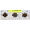 Image 1 : LOT OF 3 USA INDIAN HEAD 1 CENT COINS