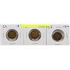 Image 1 : LOT OF 3 USA INDIAN HEAD 1 CENT COINS