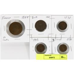 LOT OF 5 WORLD COINS