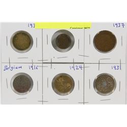 LOT OF 6 ASSORTED WORLD COINS.