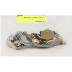 BAG OF ASSORTED WORLD COINS