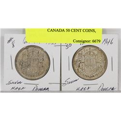 LOT OF 2  CANADA 50 CENT COINS, 1955, 1946
