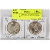 Image 1 : LOT OF 2  CANADA 50 CENT COINS, 1954. 1967