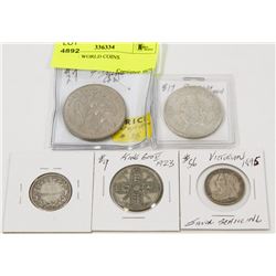 LOT OF 5 WORLD COINS