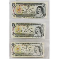 1973 CANADA STOCK SHEET $1 BILLS