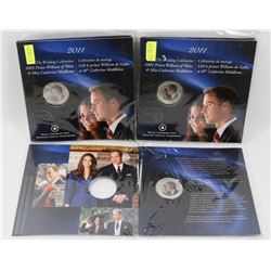 LOT OF THREE 2011 CANADIAN ROYAL WEDDING CELEBRATION