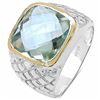 Image 1 : 110) RHODIUM PLATED GREEN AMETHYST RING