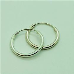 126) THREE PAIRS OF STERLING SILVER HOOP EARRINGS