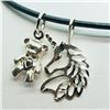 Image 1 : 139) STERLING SILVER 2 PENDANTS W/CORD NECKLACE