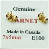 Image 1 : 76) 10K YELLOW GOLD GARNET EARRINGS