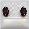 Image 2 : 76) 10K YELLOW GOLD GARNET EARRINGS