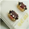 Image 3 : 76) 10K YELLOW GOLD GARNET EARRINGS