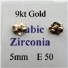 Image 1 : 49) 9K YELLOW GOLD CUBIC ZIRCONIA EARRINGS