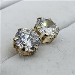45) 10K YELLOW GOLD CUBIC ZIRCONIA EARRINGS