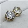Image 1 : 45) 10K YELLOW GOLD CUBIC ZIRCONIA EARRINGS