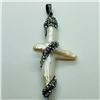Image 1 : 61) NATURAL PEARL W/ FASHION CORD PENDANT