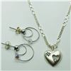 Image 3 : 80) ST. SILVER EARRINGS & PENDANT NECKLACE SET