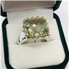 Image 2 : 78) BRASS GREEN AMETHYST RING