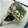 Image 4 : 78) BRASS GREEN AMETHYST RING