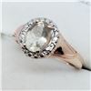 Image 3 : 153) ROSE GOLD PLATED ST. SILVER MORGANITE RING