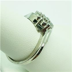179) STERLING SILVER 7 DIAMOND RING