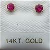 Image 2 : 26) 14K YELLOW GOLD BURMESE RUBY EARRINGS