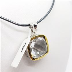 117) RHODIUM PLATED CRYSTAL NECKLACE