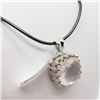 Image 1 : 132) RHODIUM PLATED ROSE QUARTZ NECKLACE