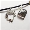 Image 1 : 197) STERLING SILVER 2 HEART PENDANT NECKLACE