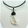 Image 2 : 120) PEARL AND BEAD PENDANT WITH CORD NECKLACE