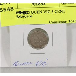 1886 SMALL 6 QUEEN VIC 5 CENT COIN